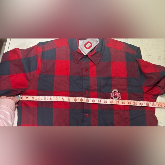 OHIO STATE Flannel Shirt Authentic Varsity Apparel Mens Size Medium New Plaid - Picture 3 of 5